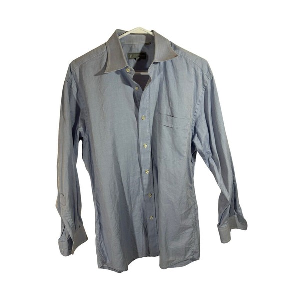 Pendleton Bridgeport Men's Button Up 100% Cotton Blue Pin Stripe Medium - Picture 5 of 10
